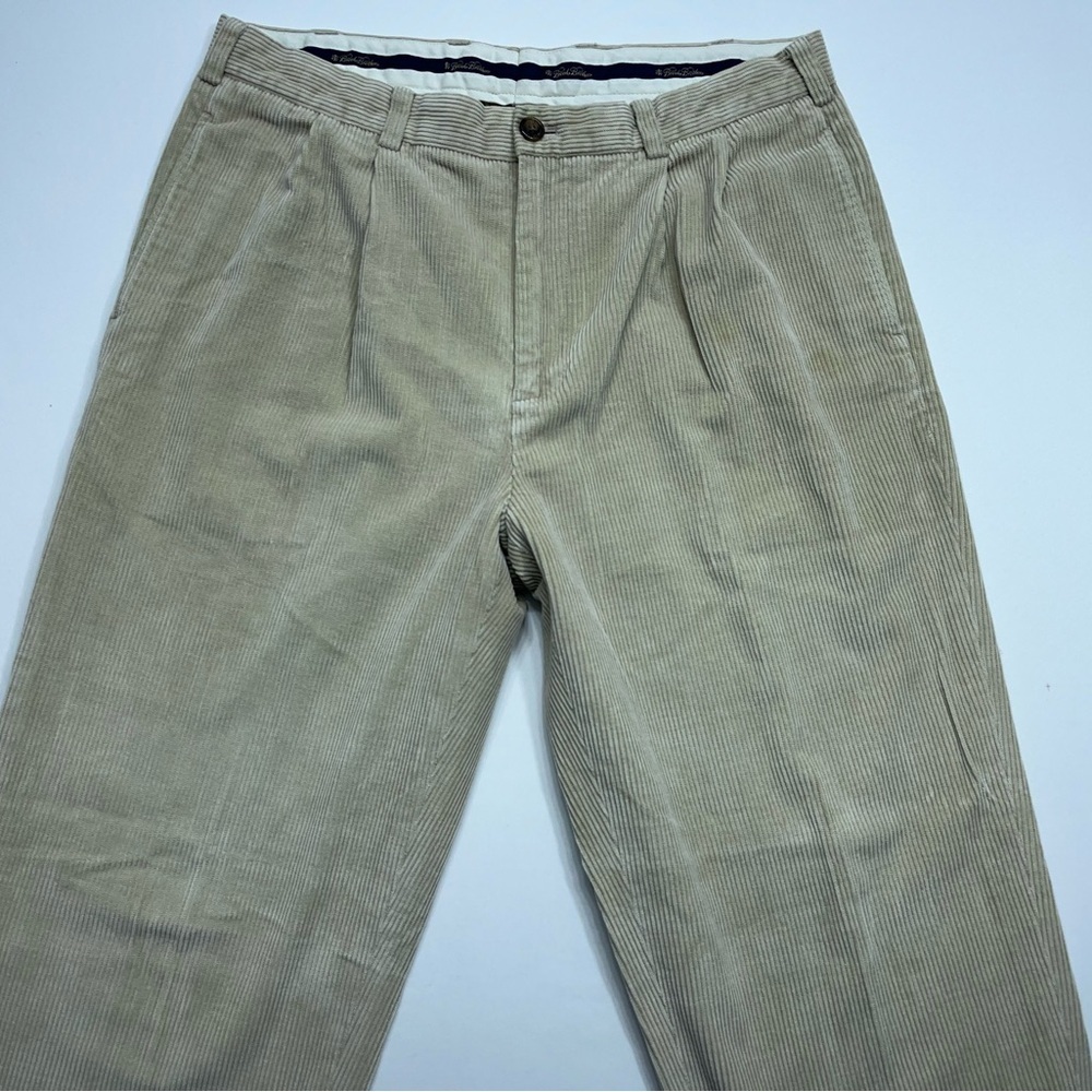 Brooks Brothers Corduroy Pants Mens Size 36x30 Elliot Fit Pleated Cuffed Preppy - Picture 2 of 12